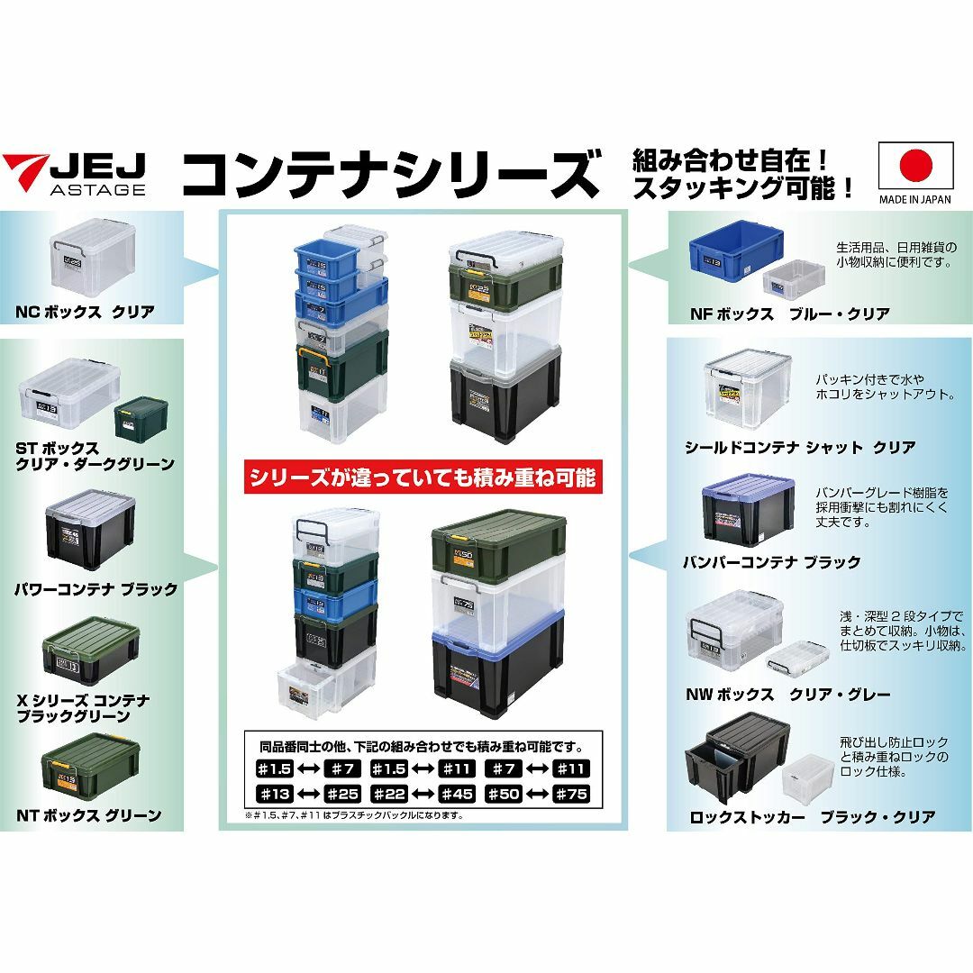 JEJアステージ 収納ボックス 日本製 積み重ね [Xシリーズ NTボックス # 1