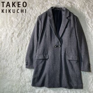 美品 タケオキクチ TKMIXPICE ヘリンボーン ダブルチェスターコート M