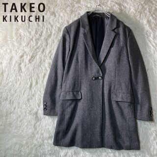 TAKEO KIKUCHI - 美品 タケオキクチ TKMIXPICE ヘリンボーン ダブルチェスターコート M