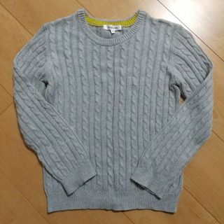 グローバルワーク(GLOBAL WORK)の★値下げ【中古服】グローバルワーク 長袖 ニット グレー キッズ 120～130(ニット)