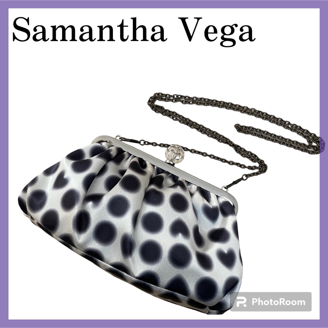 Samantha Vega(サマンサベガ)の美品✨SamanthaVega  クリスタルがま口 ショルダーバッグ　クラッチ レディースのバッグ(ショルダーバッグ)の商品写真