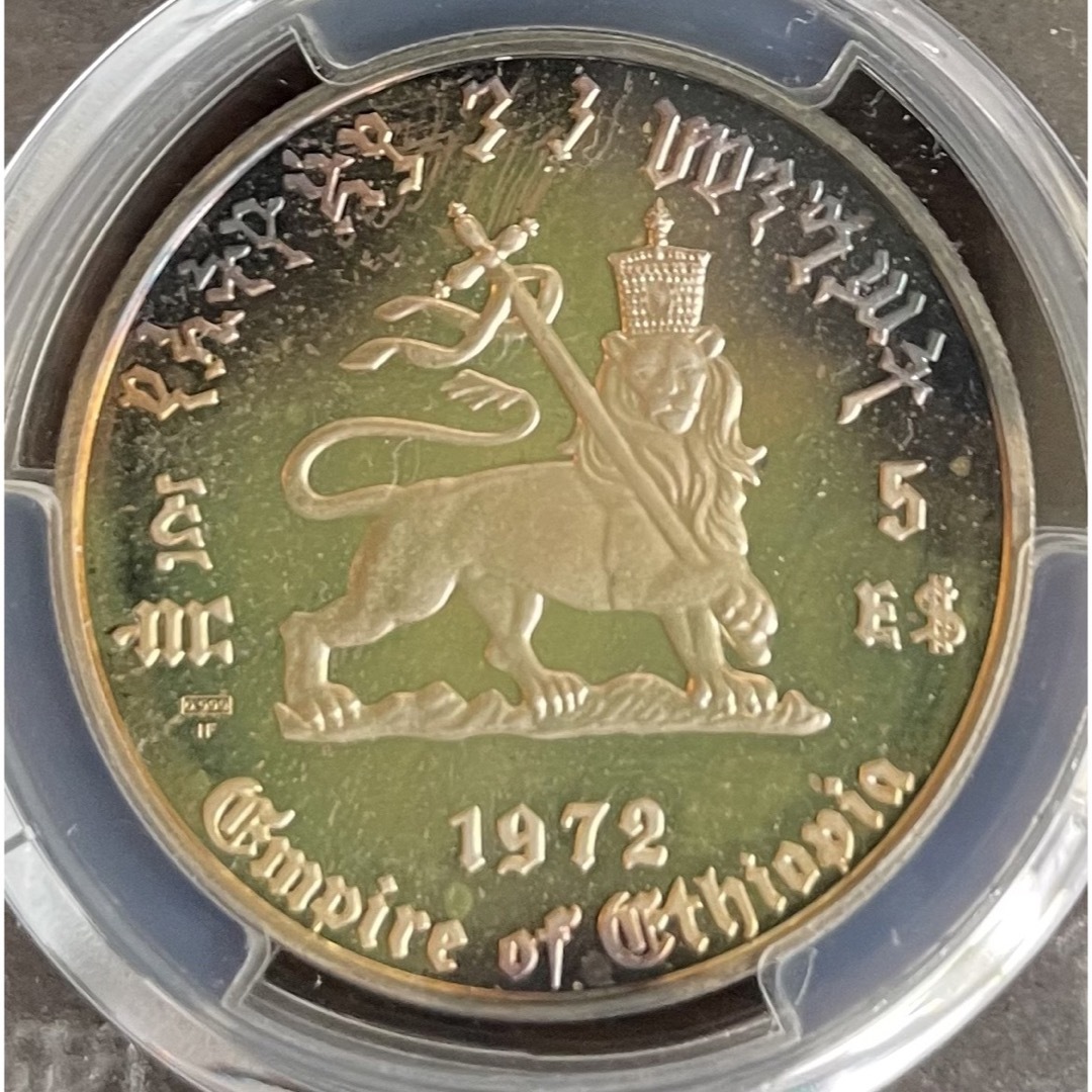 【希少 美品 美トーン】準々最高鑑定 エチオピア 大型 銀貨 PCGS