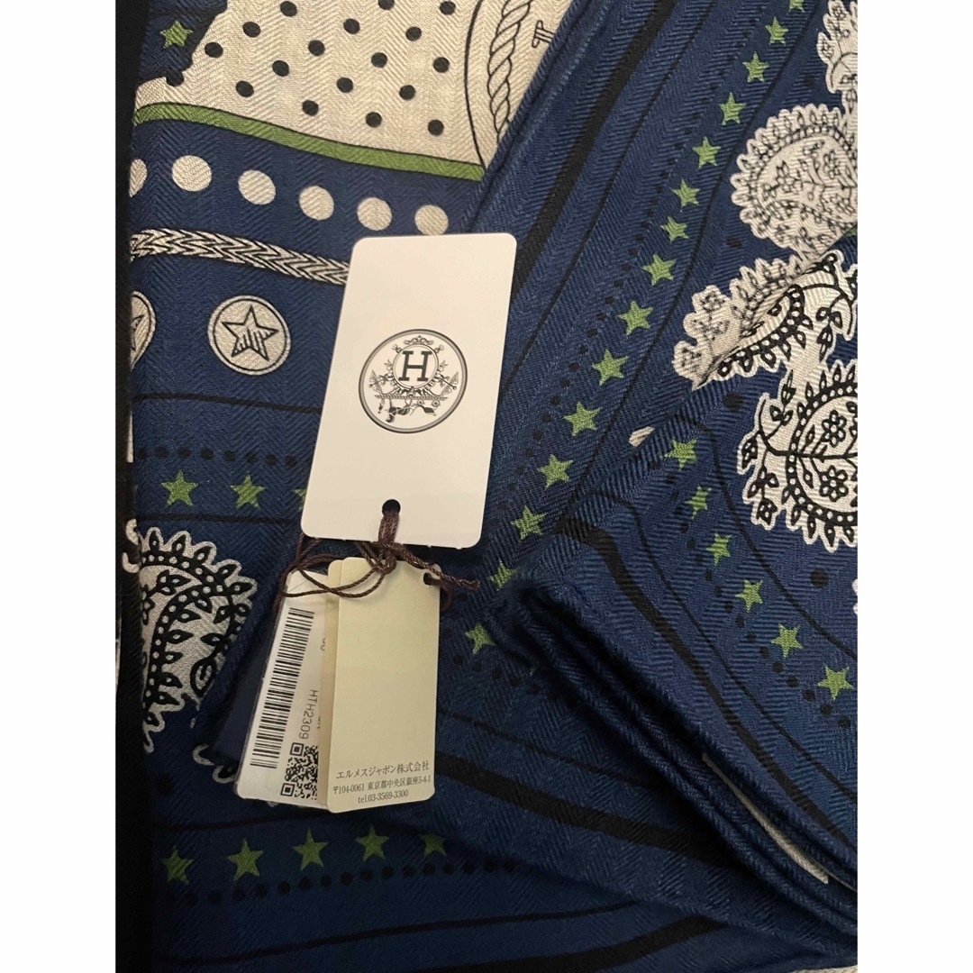 Hermes(エルメス)のエルメス　カレジェアン　バンダナ　ズアヴとドラゴン　ブルー　 レディースのファッション小物(バンダナ/スカーフ)の商品写真