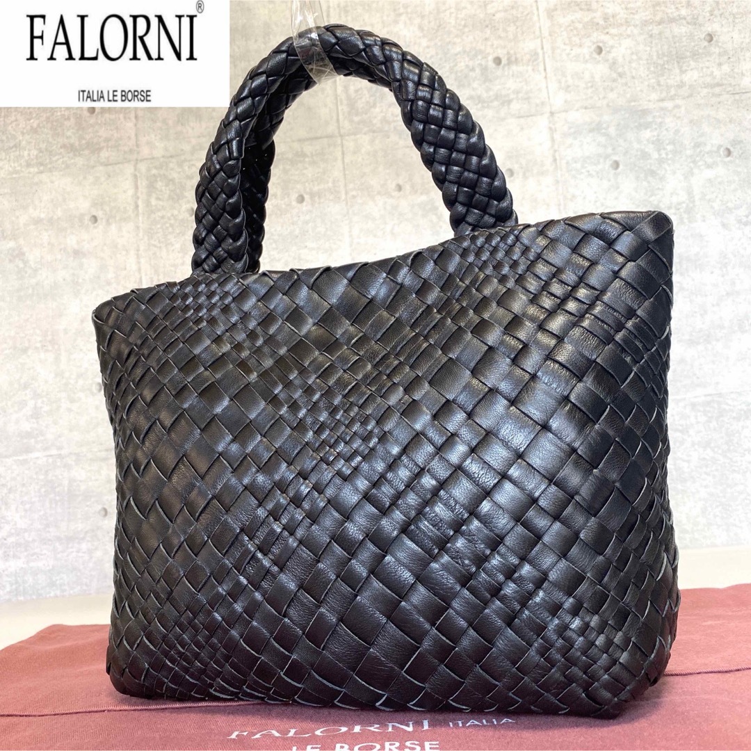 FALORNI   美品FALORNI イントレチャート ブラック ラムレザー