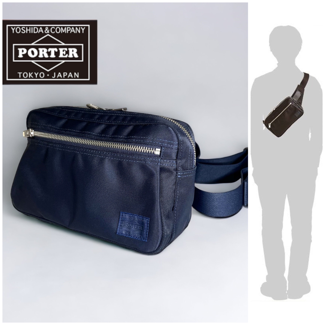 【極美品】PORTER LIFTポーター リフト ウエストバッグ　ネイビー