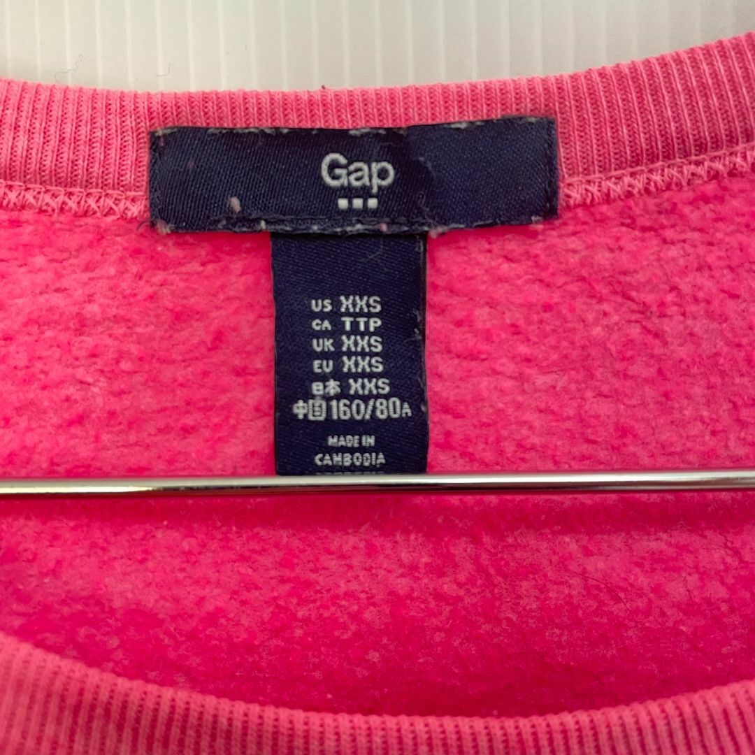 GAP(ギャップ)の【値下げ交渉OK】GAP トレーナー裏起毛 ピンク size/（XXS160位） キッズ/ベビー/マタニティのキッズ服女の子用(90cm~)(Tシャツ/カットソー)の商品写真