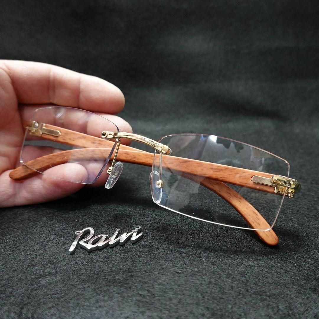 【クリア】リムレス クリア ブリンブリン サングラス メガネ メンズのファッション小物(サングラス/メガネ)の商品写真