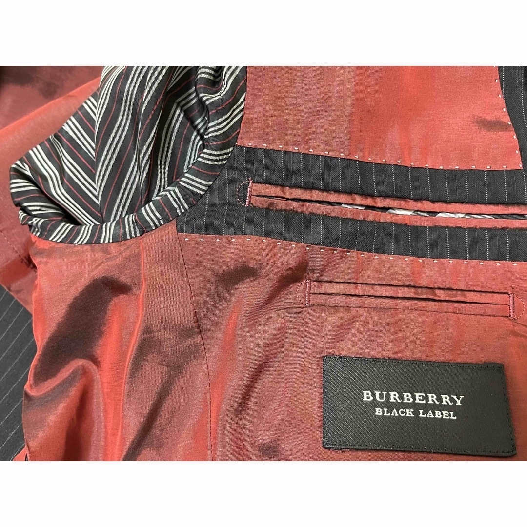 BURBERRY BLACK LABEL(バーバリーブラックレーベル)のバーバリー BLACK LABEL ジャケット 灰黒白ストライプ メンズのジャケット/アウター(テーラードジャケット)の商品写真