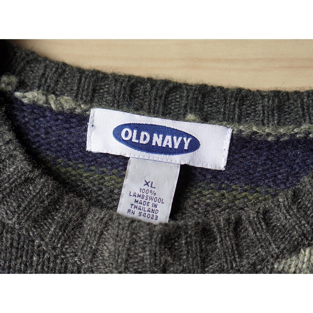 00s  OLD NAVY マルチボーダーニット ラムズウール XL