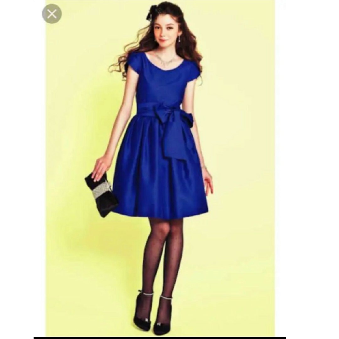 AIMER(エメ)のエメ　AIMER　膝丈パーティードレス　ブルー レディースのフォーマル/ドレス(ミディアムドレス)の商品写真