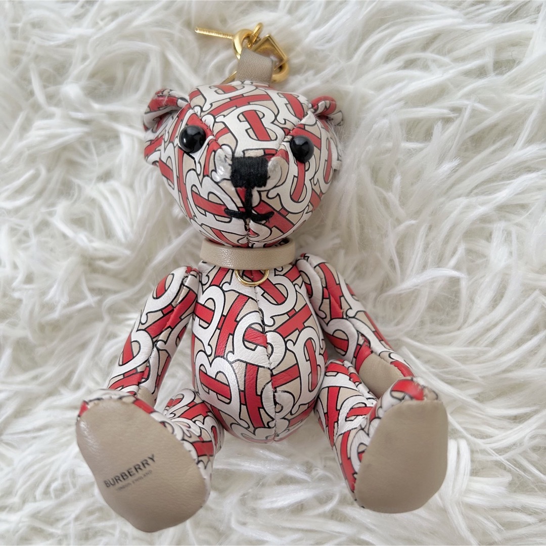 美品】BURBERRY LONDON ENGLAND クマ 総柄 キーホルダー-