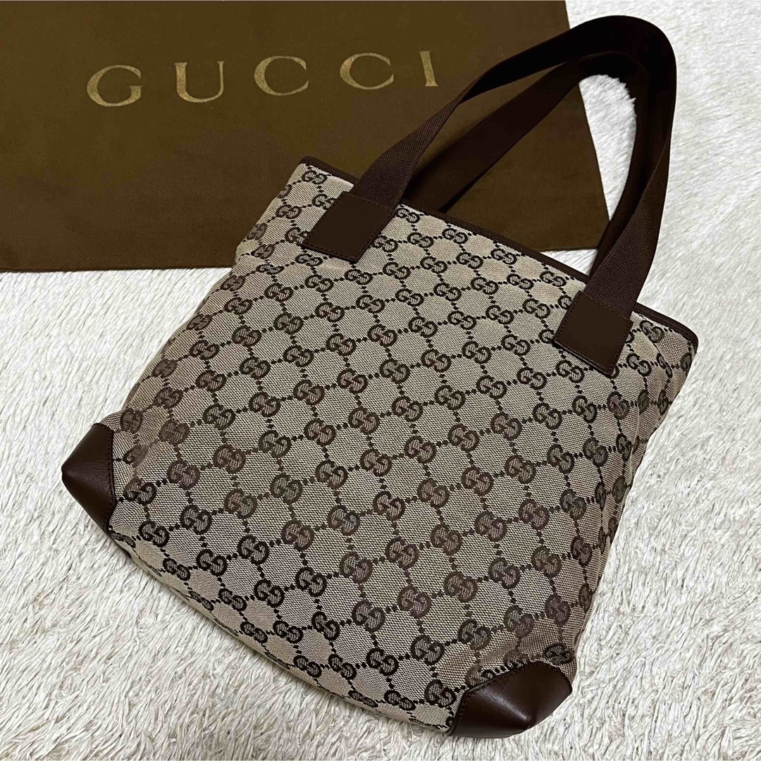 Gucci - ✨極美品✨グッチ トートバッグ 肩掛け GGキャンバス×レザー