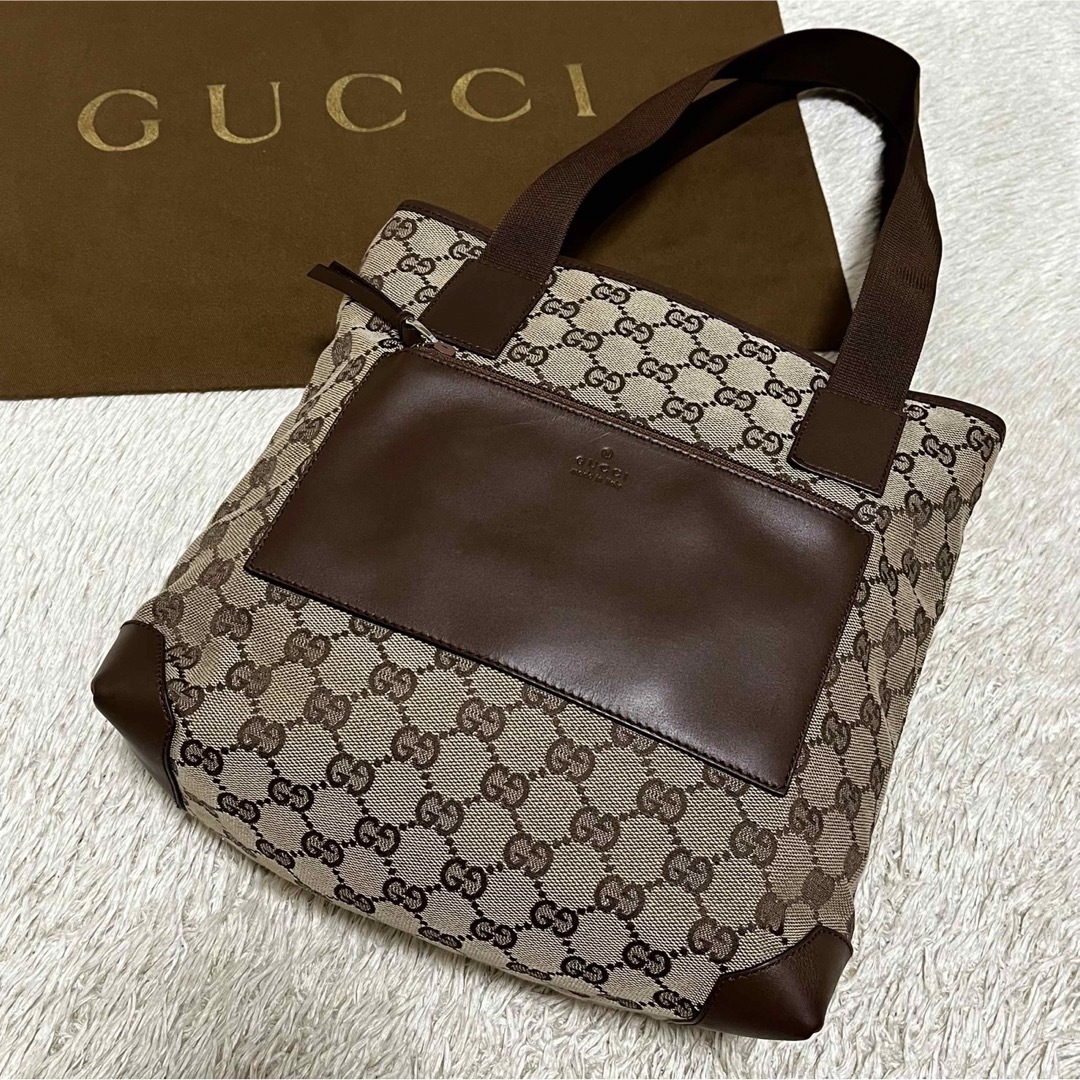 Gucci - ✨極美品✨グッチ トートバッグ 肩掛け GGキャンバス×レザー