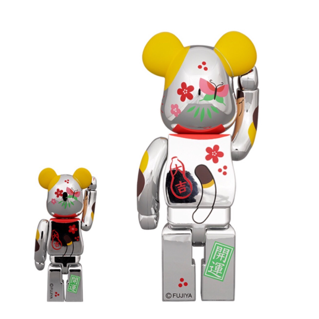 BE@RBRICK - BE@RBRICK 招き猫 ペコちゃん 福 銀メッキ 100% & 400%の