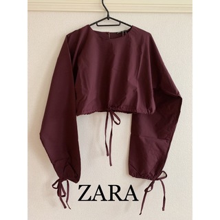 ザラ(ZARA)のZARA トレーナー風クロップドクルーネックトップス(トレーナー/スウェット)