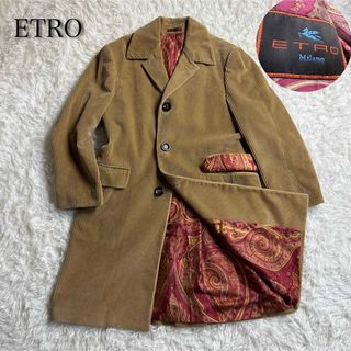 ETRO - エトロ ETRO ☆ チェック柄 ダブル ロングコート 50 イタリア製