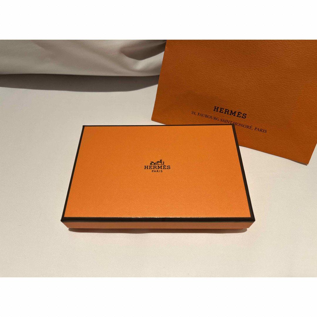 エルメスHermes カードケース カルヴィデュオ コンパクト ディープブルー