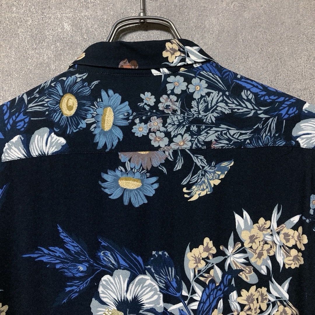 ZARA(ザラ)のZARA ザラ 総柄 花柄 ボタニカル柄 レーヨン シャツ 長袖 XL 韓国 メンズのトップス(シャツ)の商品写真