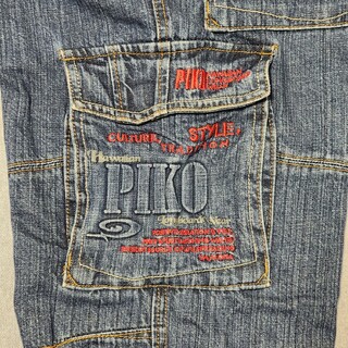 PIKO - PIKO 90s ビッグロゴ パイル裏地 古着 ラグラン半袖 ジップ ...