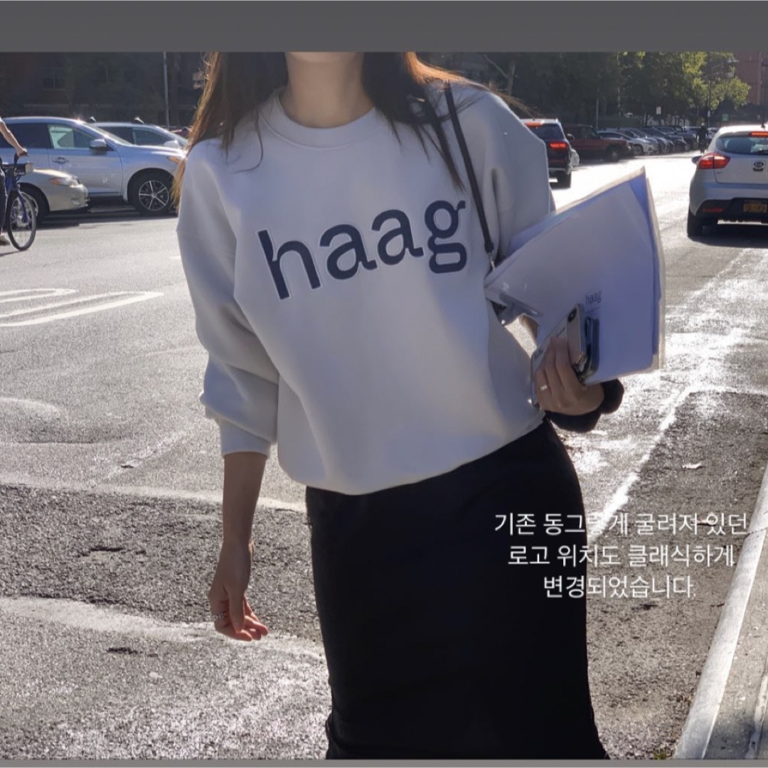 haag スウェット グレー 韓国-