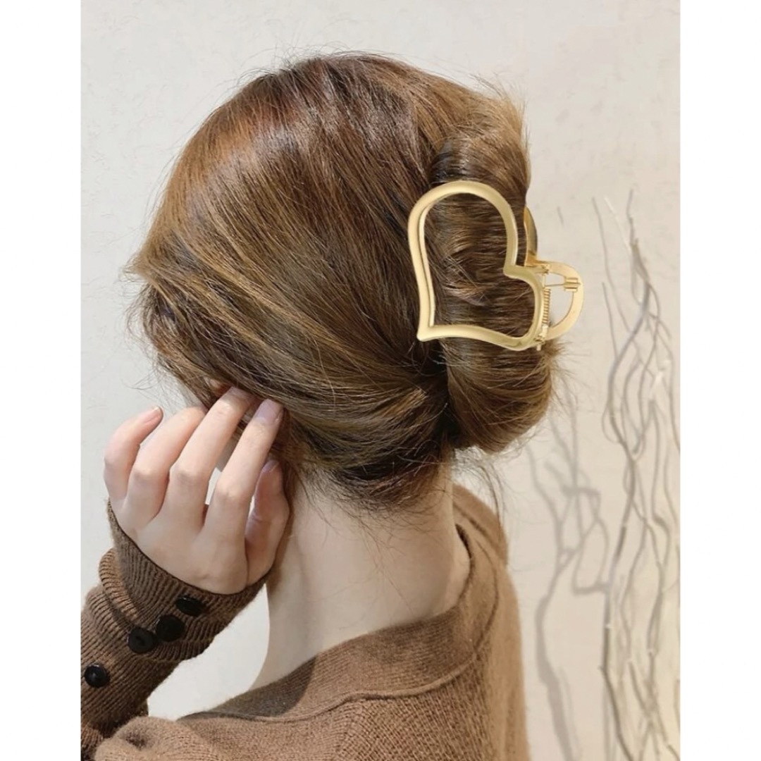 10種🧡パールヘアクリップ　ブラック　ハートゴールド　シルバー　アーカー　アレク レディースのヘアアクセサリー(バレッタ/ヘアクリップ)の商品写真