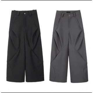 KIKO KOSTADINOV キココスタディノフ 21SS ANTHONIS TROUSER アントニストラウザー 切り替えデザインワイドテーパードロングパンツ ブラック 00102021