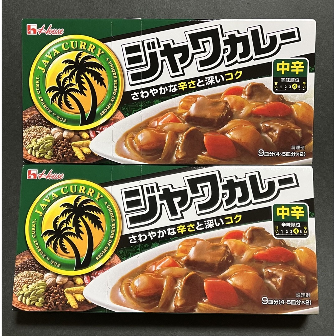 ハウス食品(ハウスショクヒン)の【ハウス】ジャワカレー中辛×2箱 食品/飲料/酒の加工食品(その他)の商品写真