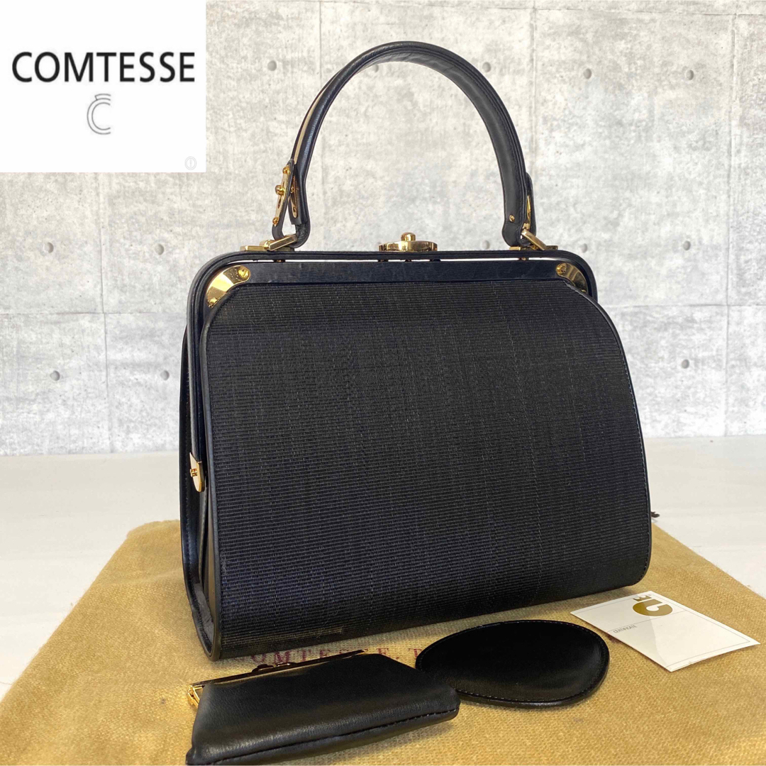 COMTESSE - 【良品】COMTESSE ホースヘア×レザー ゴールド金具 がま口