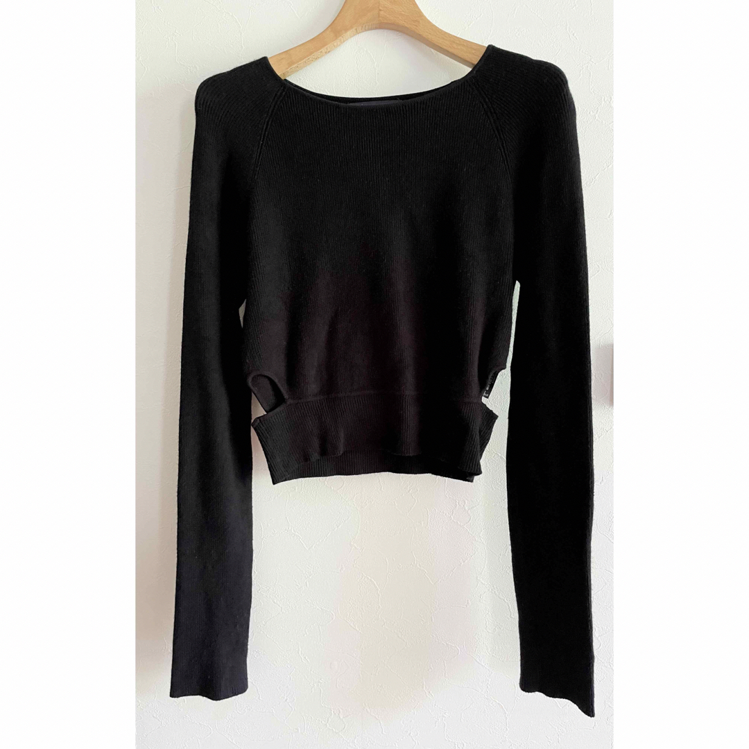 ZARA(ザラ)の【美品】 ZARA KNIT ザラ ニット ブラック 長袖 レディースのトップス(ニット/セーター)の商品写真