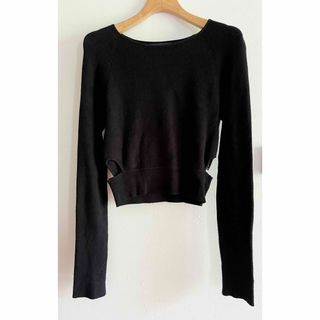 ザラ(ZARA)の【美品】 ZARA KNIT ザラ ニット ブラック 長袖(ニット/セーター)