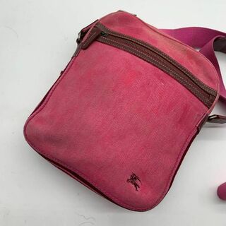 バーバリー ショルダーバッグ 鞄 ノバチェック 型押し レザー コーラルピンク系
