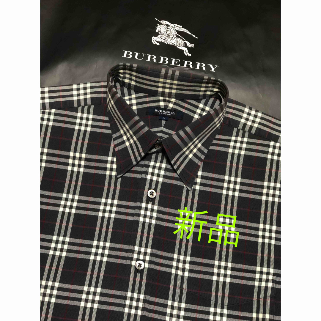 BURBERRY - 新品【日本製】バーバリーロンドン メンズ 長袖シャツ Lの