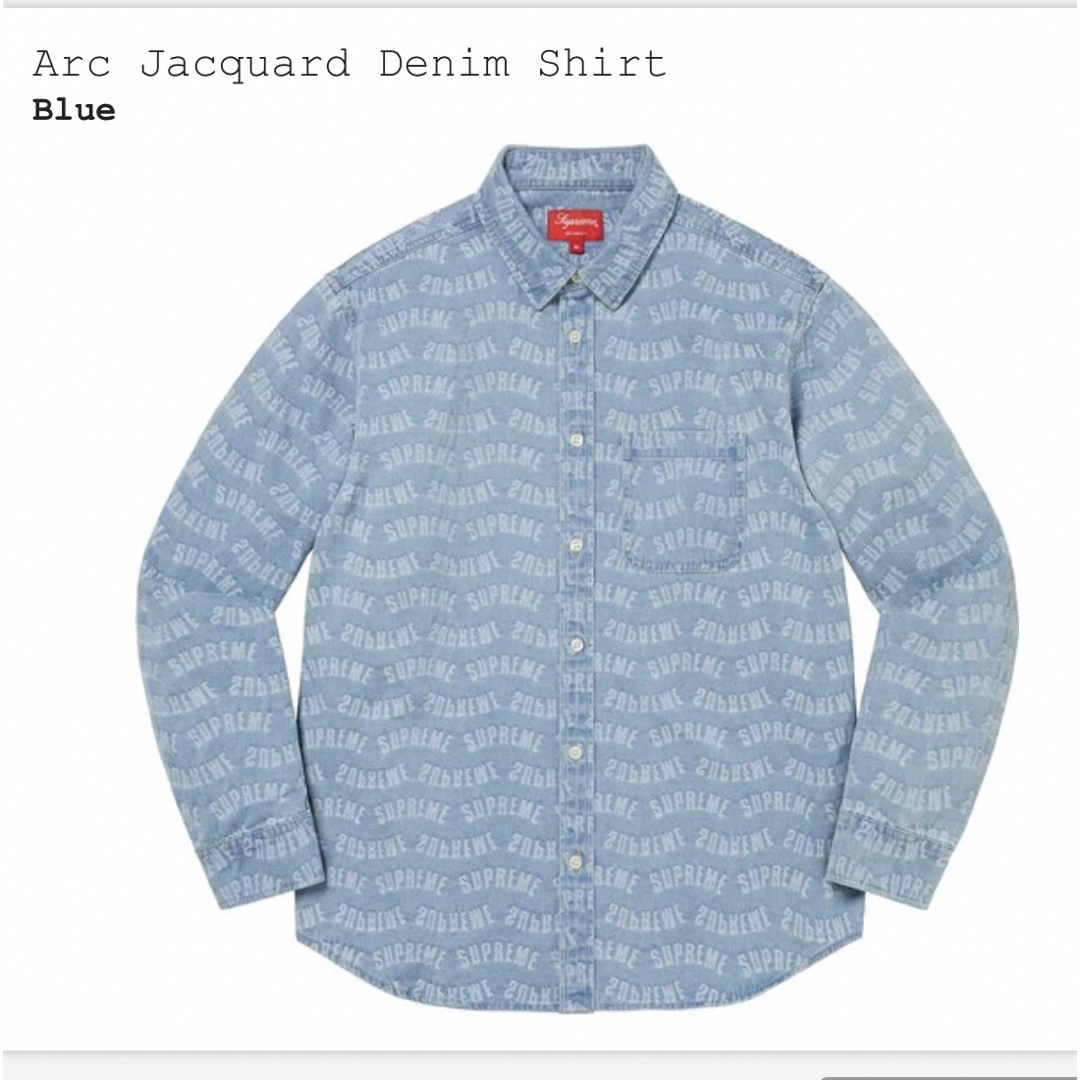 supreme Jacquard Logos Denim Shirt L