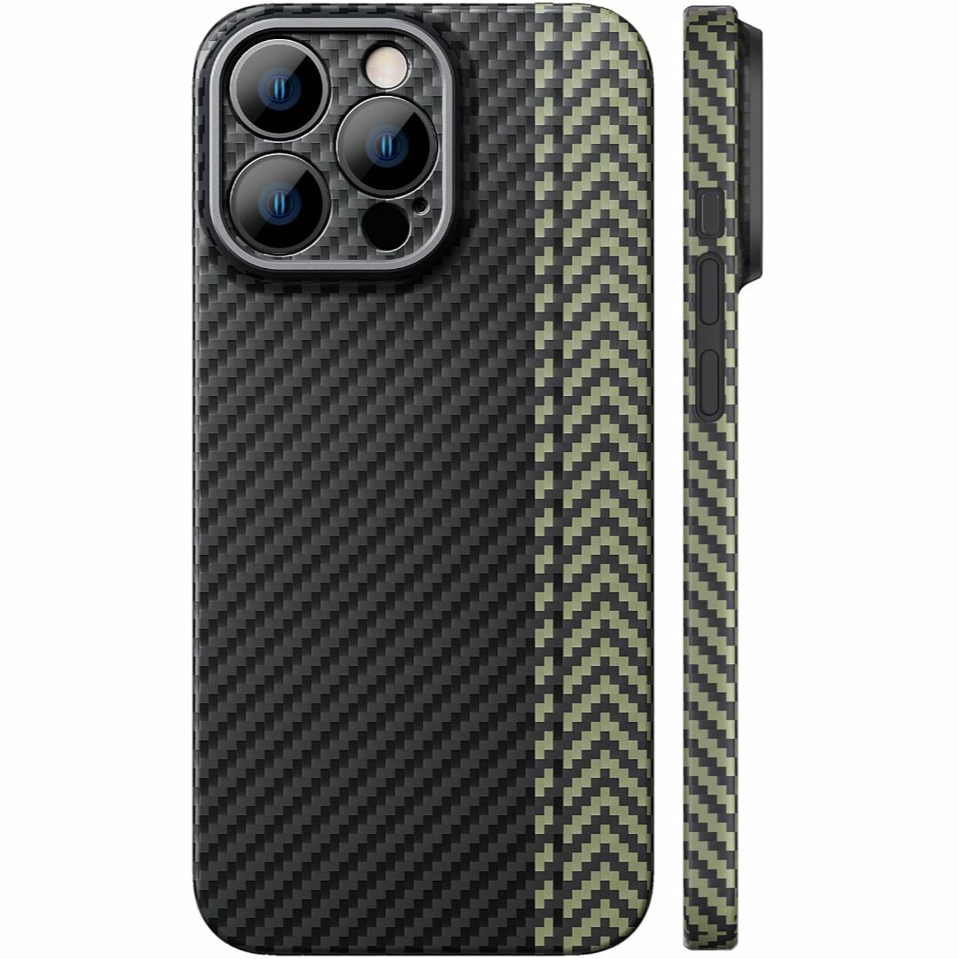 【色: グリーン】iPhone 15 Pro Max対応アラミド繊維ケース me