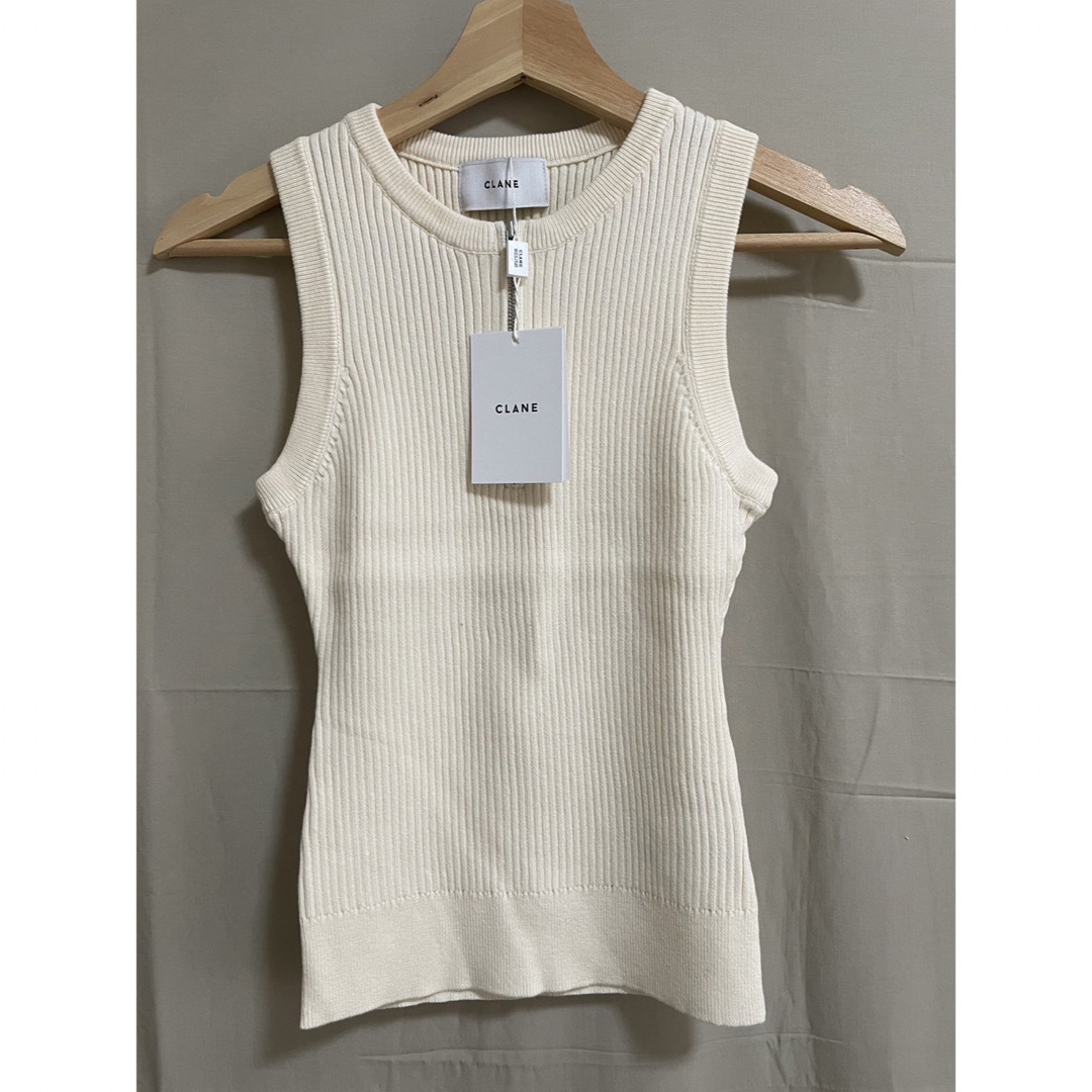 クラネ正規品！紙タグ付★SLEEVELESS ZIP RIB KNIT TOPS