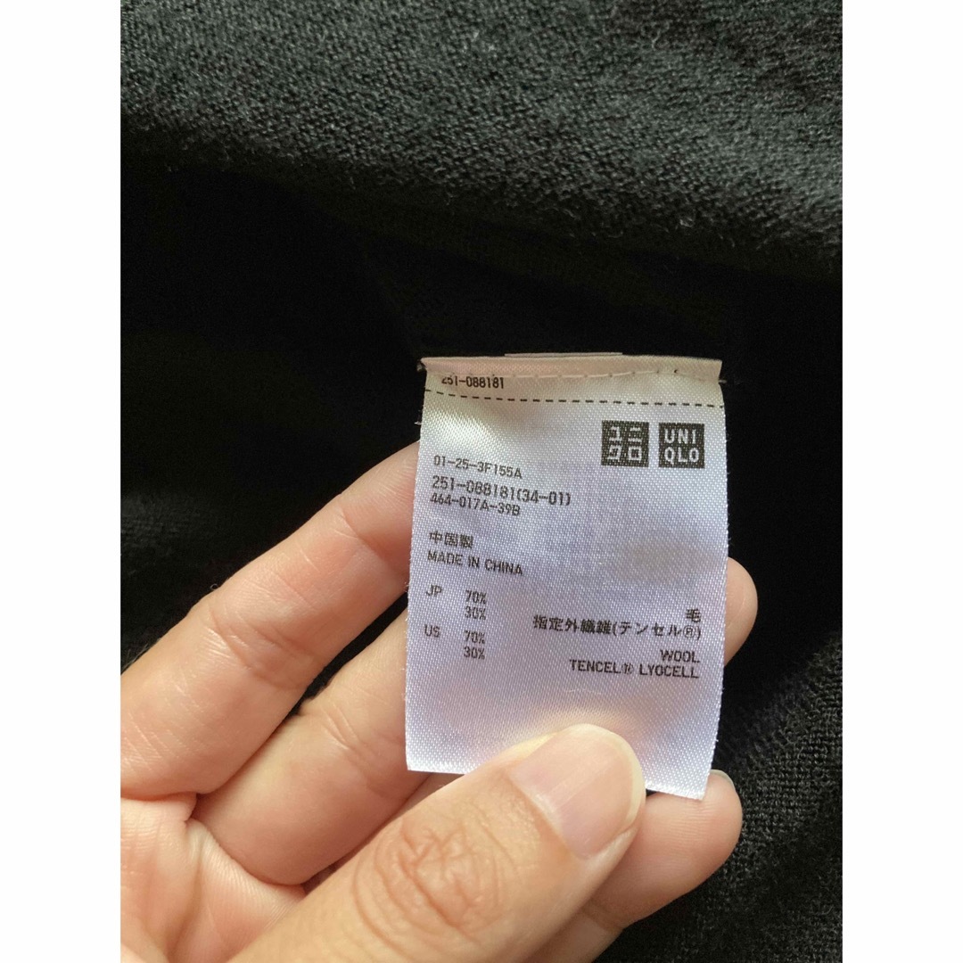 UNIQLO(ユニクロ)のUNIQLO 5分袖ハイゲージニット  薄手ニット レディースのトップス(ニット/セーター)の商品写真