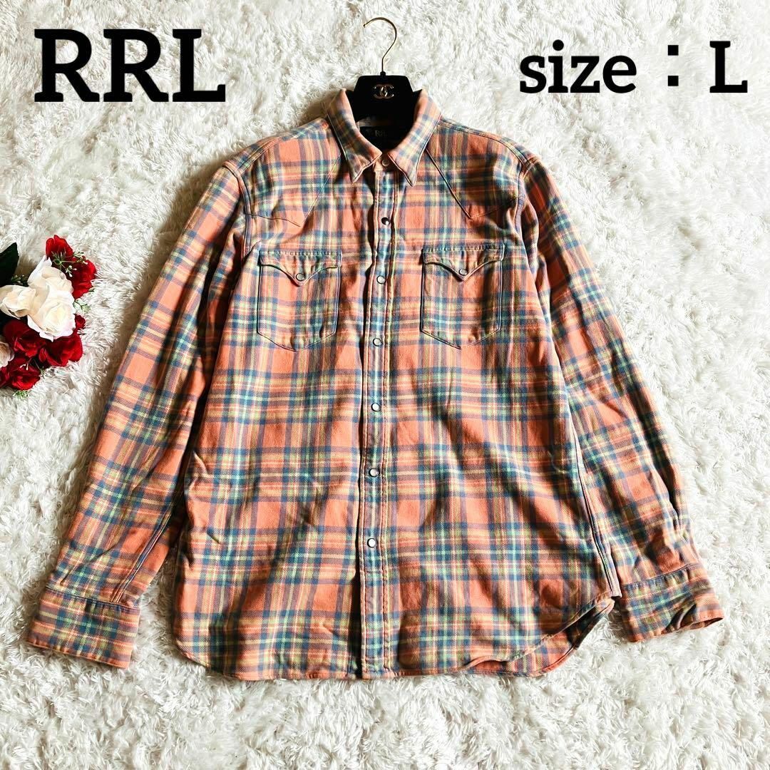 RRL - ダブルアールエル RRL 長袖シャツ チェック スナップボタン L