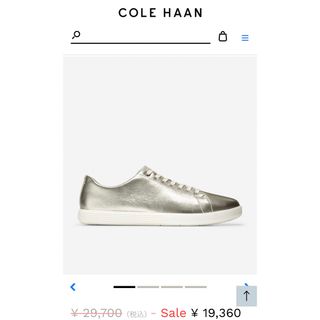 コールハーン(Cole Haan)のコール ハーン  グランド クロスコート II  レザーゴールド23.5cm(スニーカー)