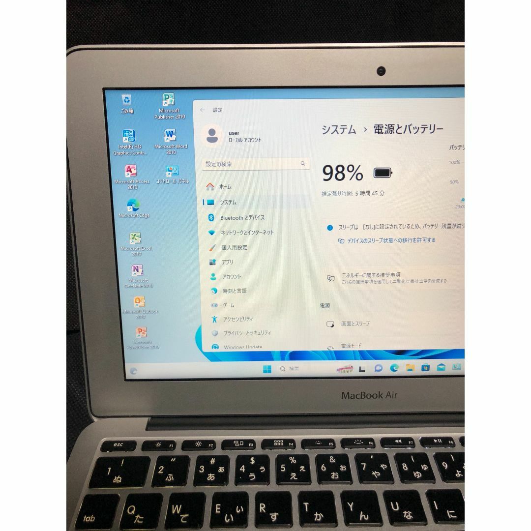 Apple(アップル)のMacBook Air 11 Mid2013・C7・8G・512G・Office スマホ/家電/カメラのPC/タブレット(ノートPC)の商品写真