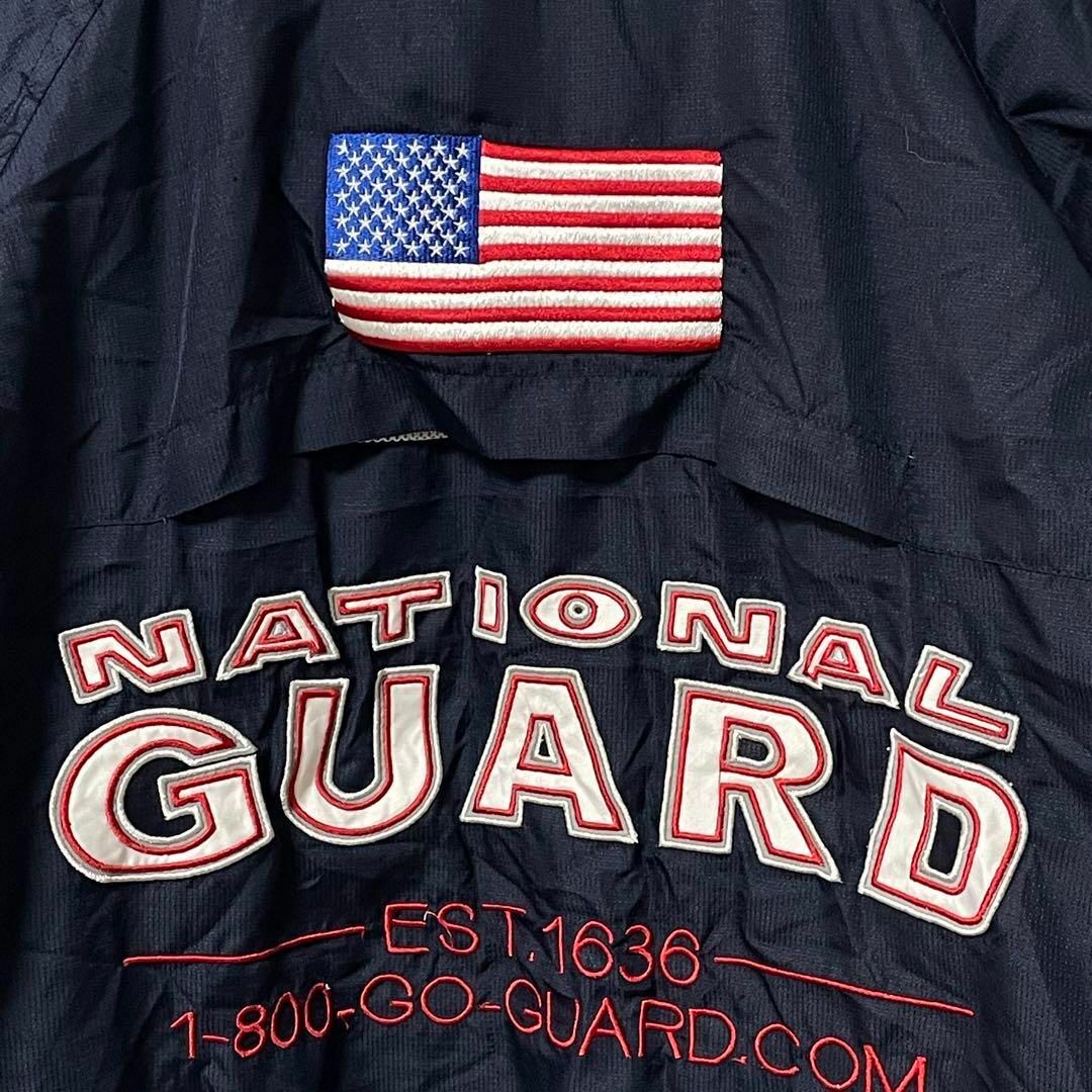 NATIONALGUARDアメリカナイロンジャケットジップアップ刺繍メンズ