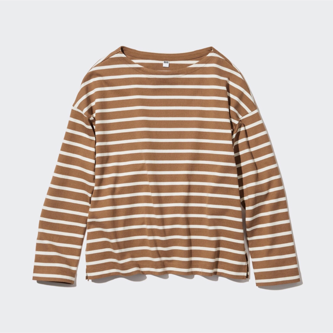 UNIQLO(ユニクロ)の【新品・未使用】ユニクロ ボーダーTシャツ ブラック L レディースのトップス(Tシャツ(長袖/七分))の商品写真