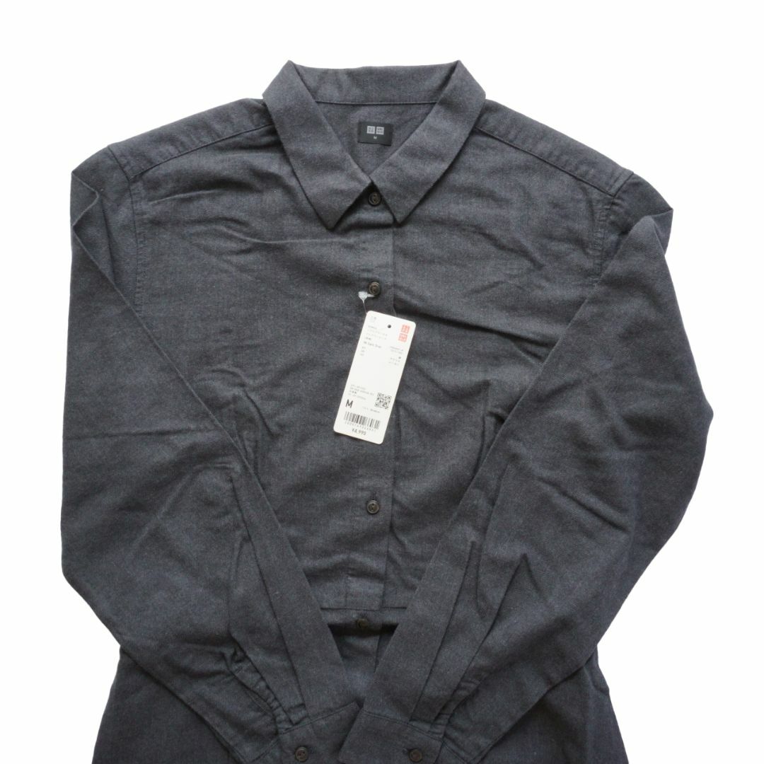 UNIQLO(ユニクロ)のユニクロ 451202 ソフトフランネルフレアワンピース DARK GRAY レディースのワンピース(ロングワンピース/マキシワンピース)の商品写真