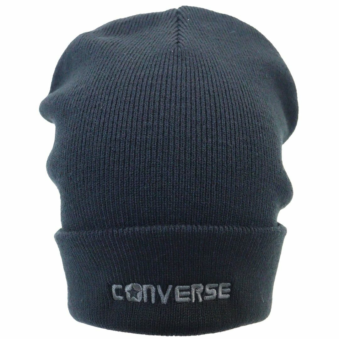 CONVERSE(コンバース)のCONVERSE コンバース ニット帽 アクリル 約63cm対応★ブラック新品 メンズの帽子(ニット帽/ビーニー)の商品写真