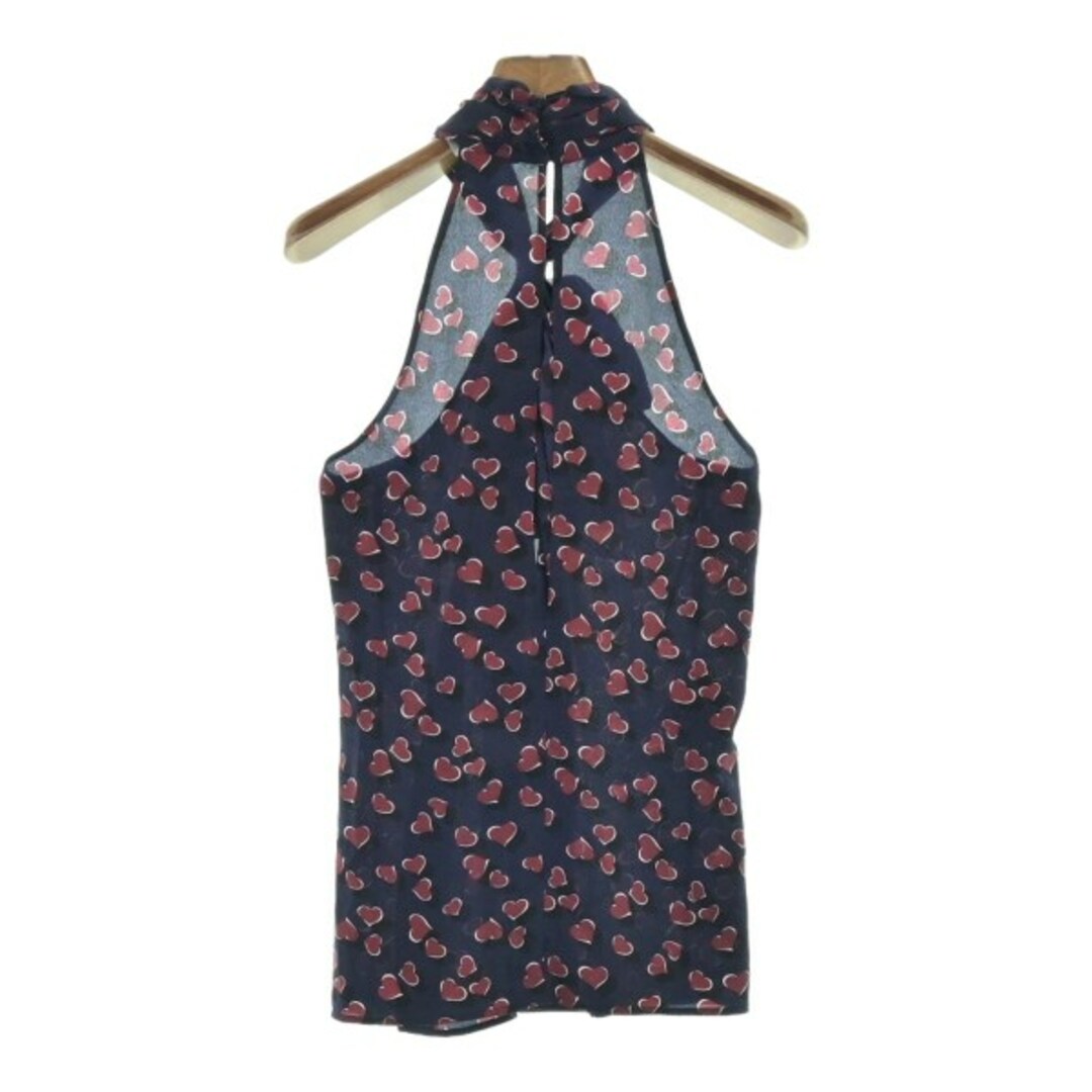 Gucci - GUCCI グッチ ブラウス 36(XS位) 紺x赤(ハート柄) 【古着
