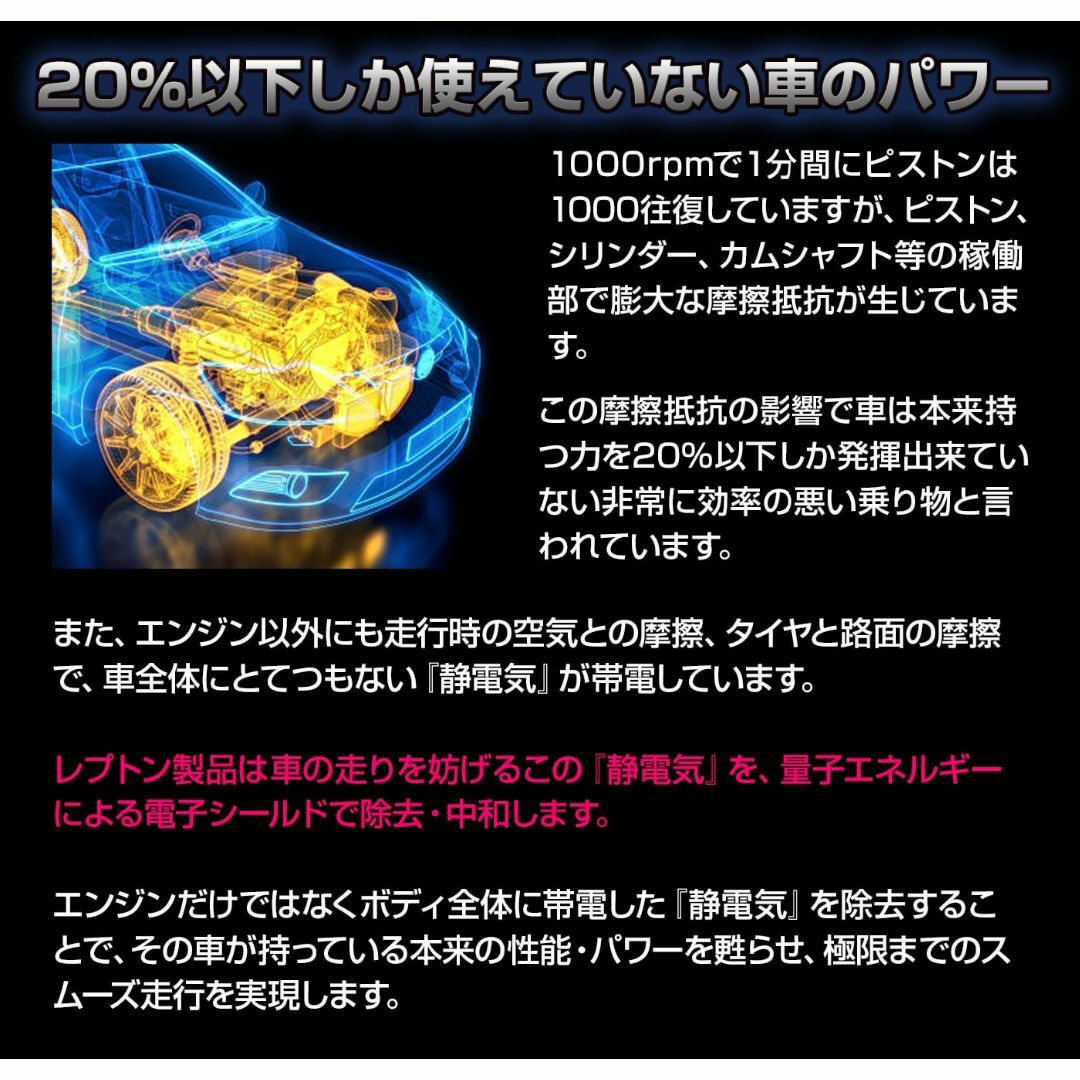 レプトンパワーリアクター 燃費向上 パワー トルク アップ！ 静電気除去 4