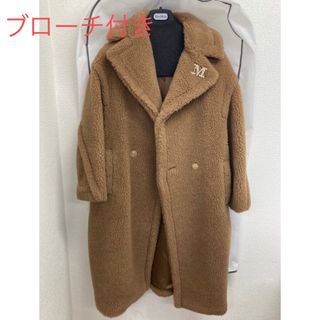 極美◎正規品 白タグ MaxMara マックスマーラ クチートアマーノ レディース ベルト付 アンゴラ×カシゴラ混 ウールコート 黄緑 42 手仕上げ