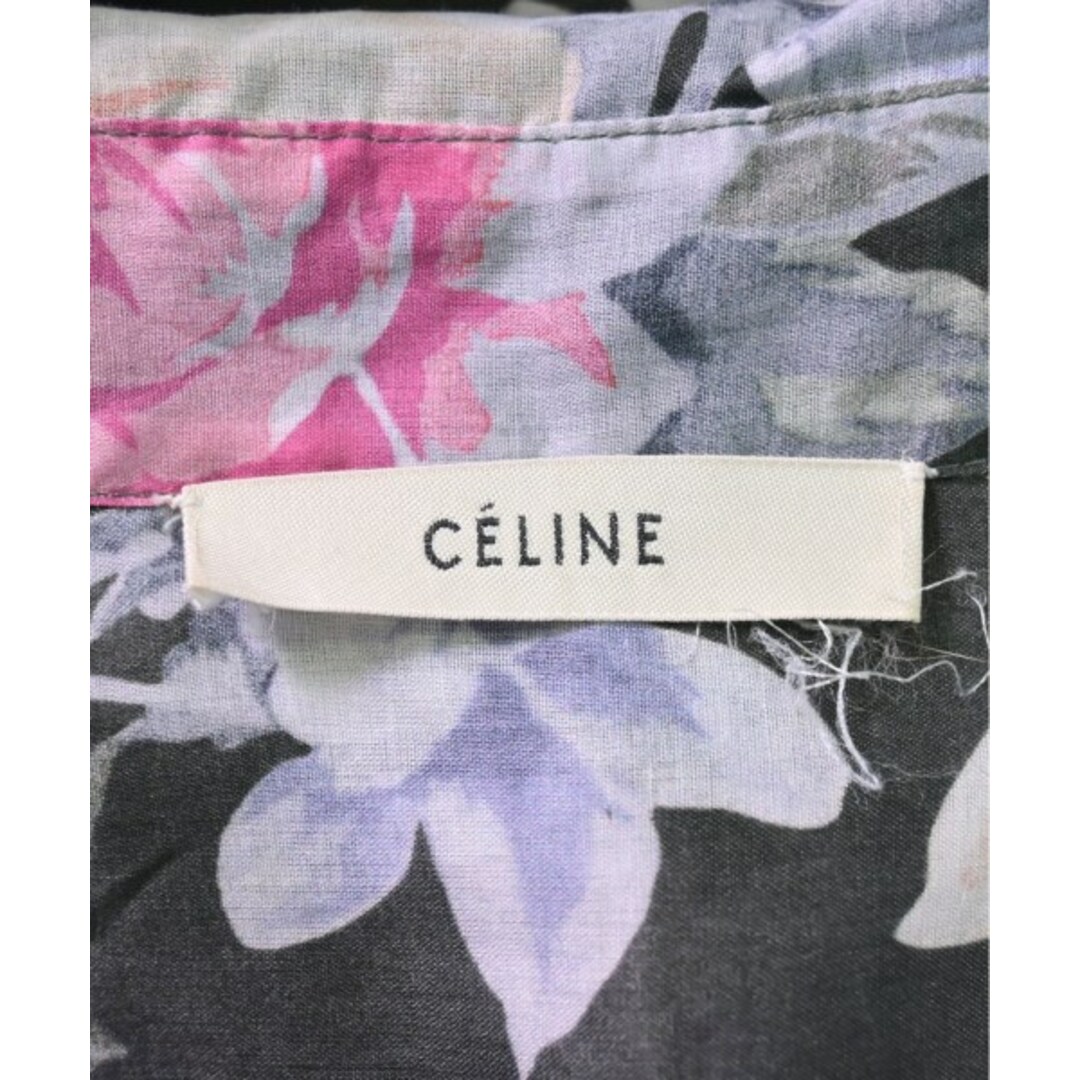celine - CELINE セリーヌ カジュアルシャツ 40(M位) ピンクx白x黒(花