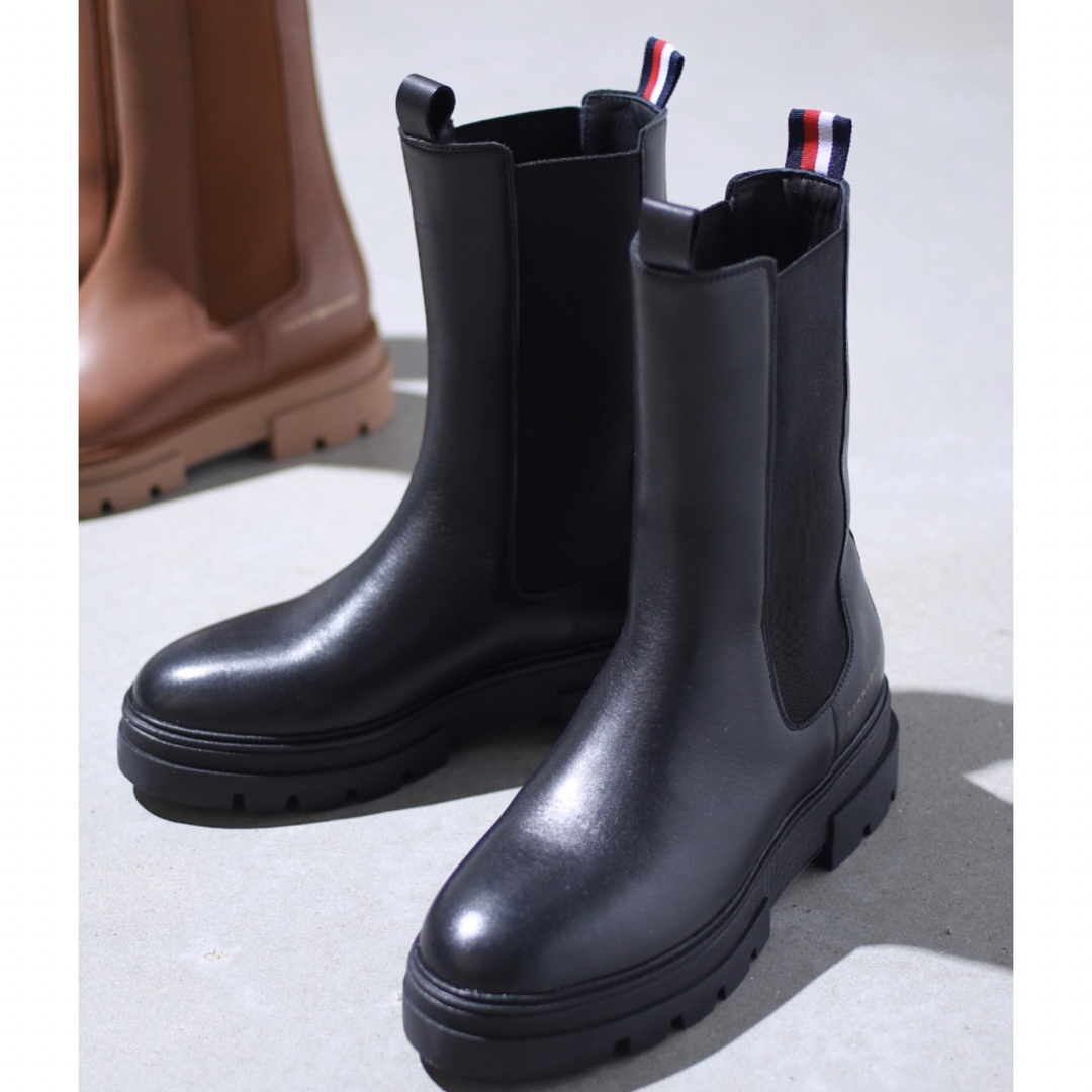 TOMMY HILFIGER プレミアム チャンキー チェルシーブーツ トミー