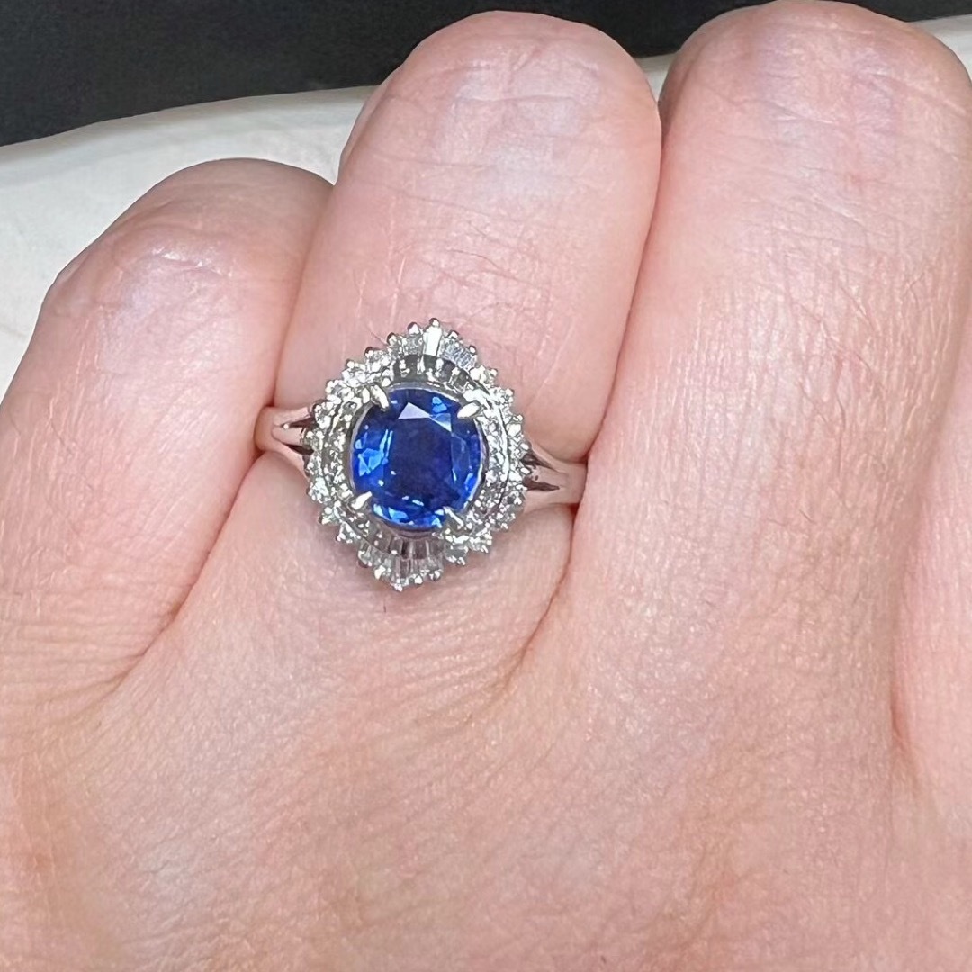 天然 ブルーサファイア ダイヤ リング1.18ct kpt900 r-