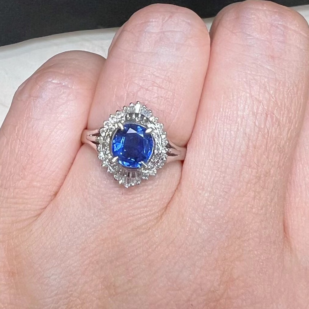 天然 ブルーサファイア ダイヤ リング1.18ct kpt900 r レディースのアクセサリー(リング(指輪))の商品写真